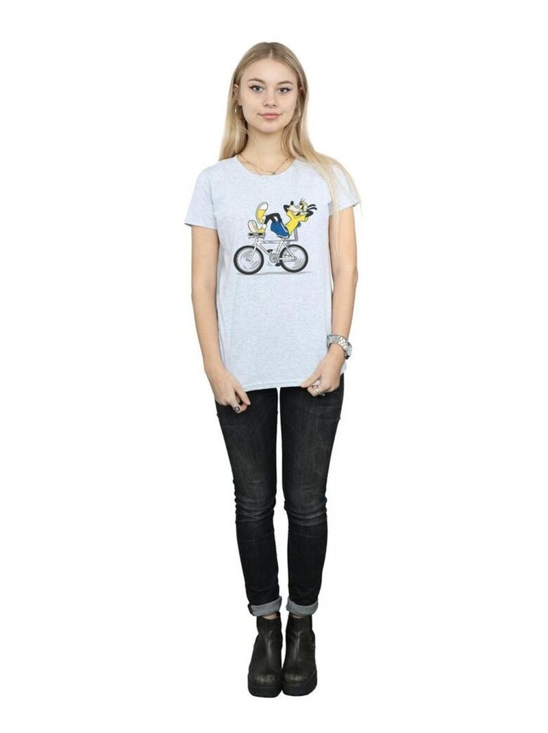 Disney - T-shirt TOUR DE GOOFY Gris chiné - Kiabi
