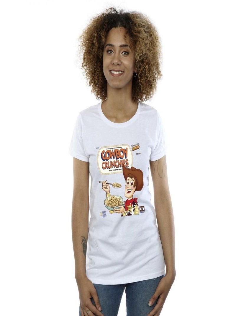 Disney - T-shirt TOY STORY COWBOY CRUNCHIES Blanc - Kiabi