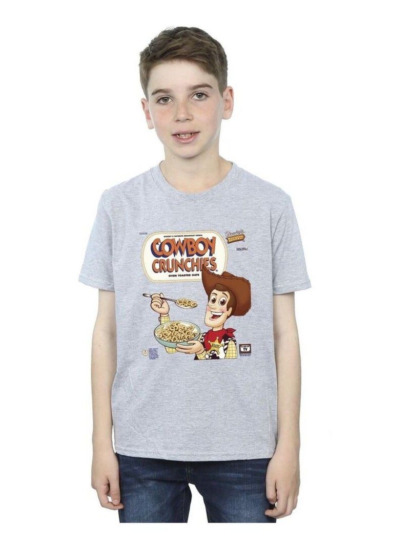 Disney - T-shirt TOY STORY COWBOY CRUNCHIES Gris chiné - Kiabi