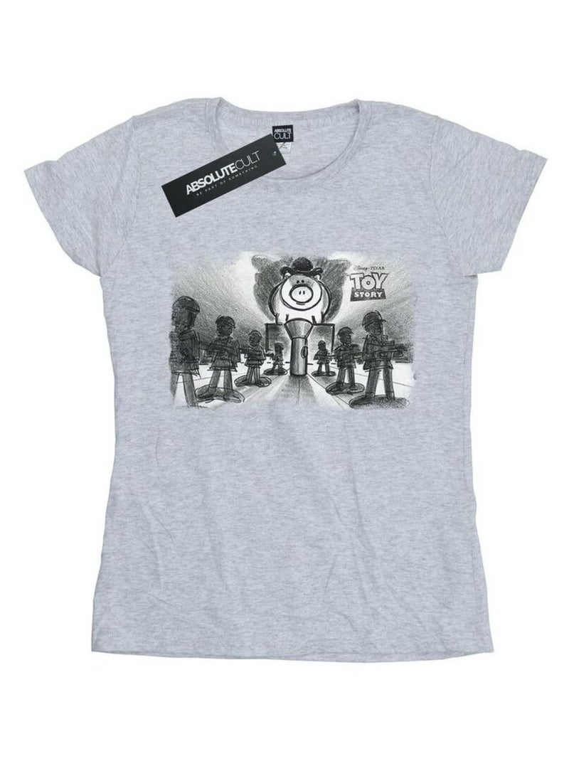Disney - T-shirt TOY STORY EVIL DR PORK CHOP Gris chiné - Kiabi