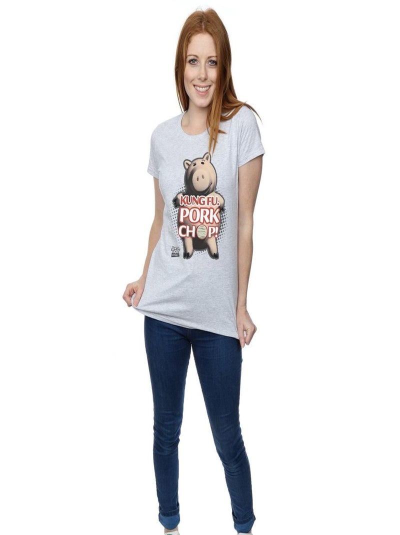 Disney - T-shirt TOY STORY KUNG FU PORK CHOP Gris chiné - Kiabi