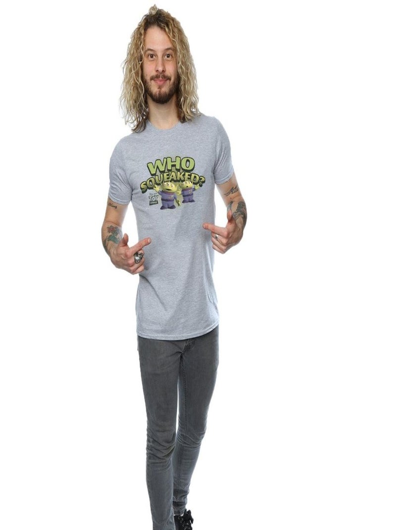 Disney - T-shirt TOY STORY WHO SQUEAKED? Gris chiné - Kiabi
