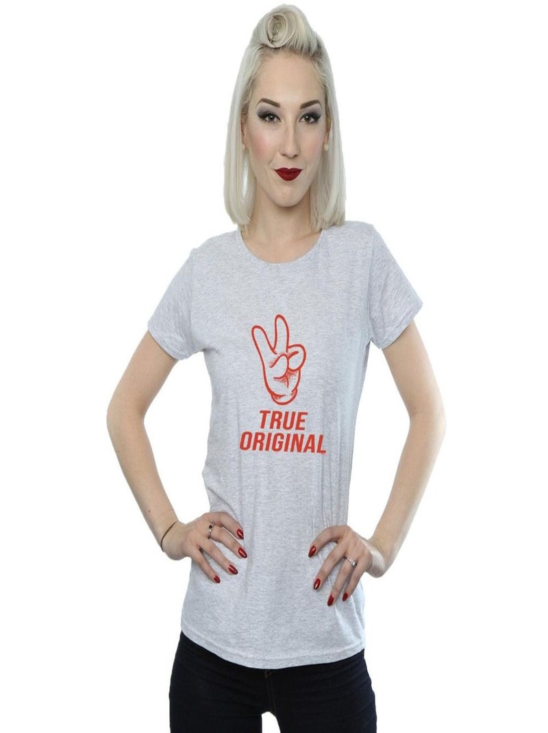 Disney - T-shirt TRUE ORIGINAL Gris chiné - Kiabi