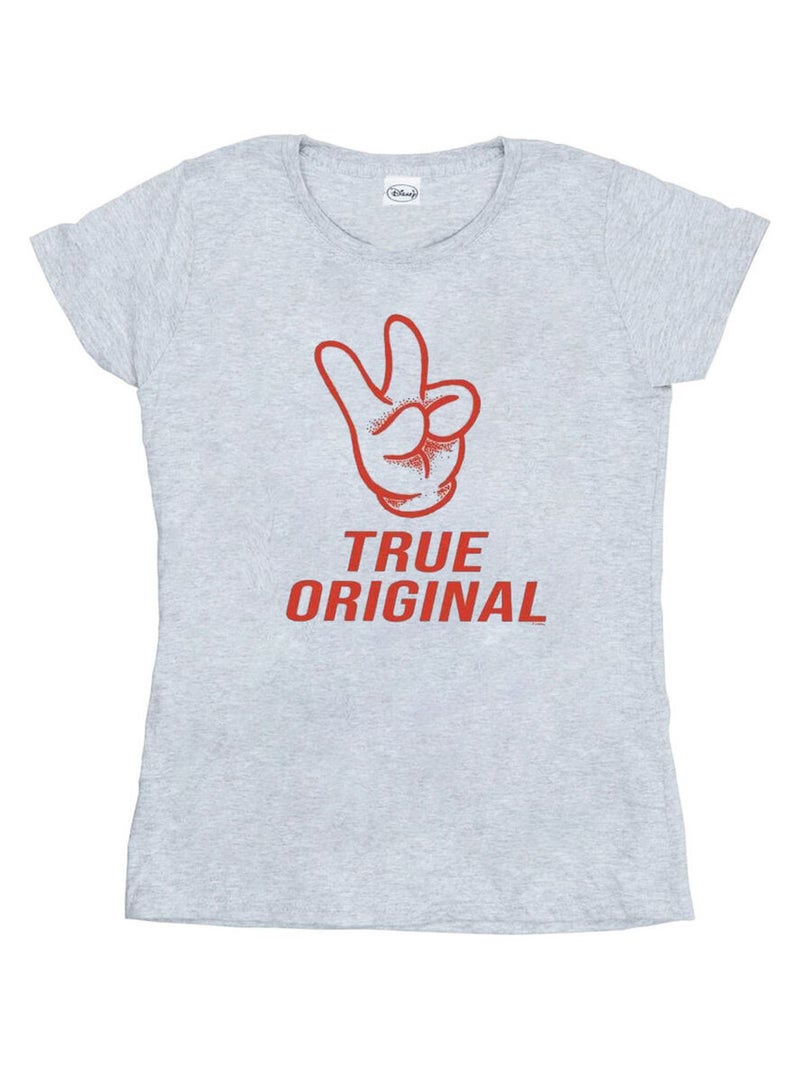 Disney - T-shirt TRUE ORIGINAL Gris chiné - Kiabi