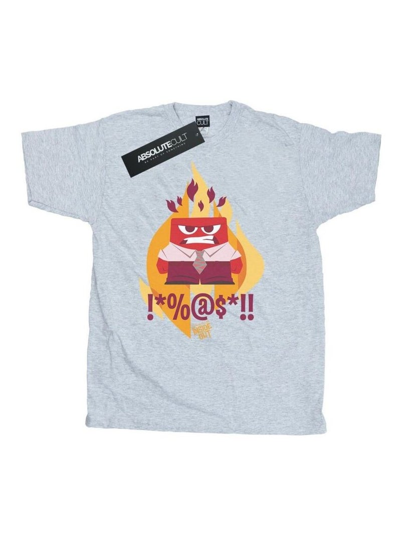 Disney - T-shirt Vice-versa FIRED UP Gris chiné - Kiabi