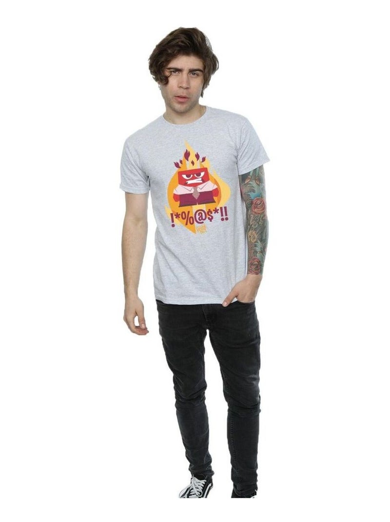 Disney - T-shirt Vice-versa FIRED UP Gris chiné - Kiabi