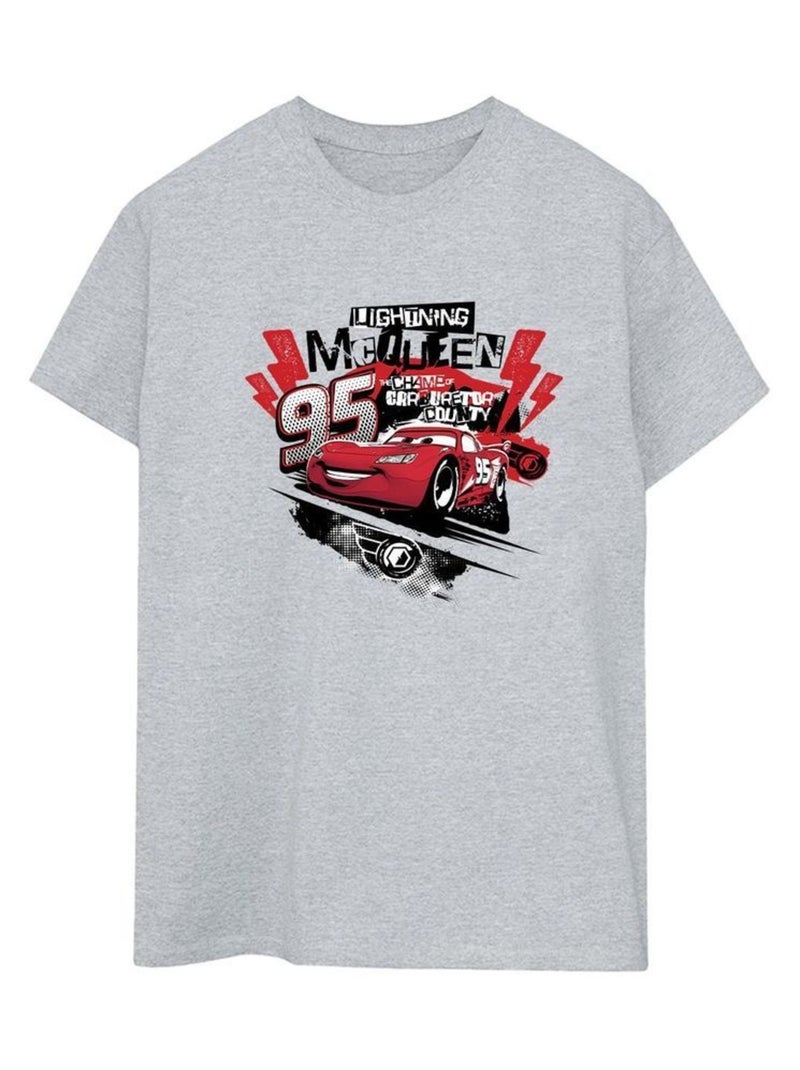 Disney - T-shirt Voitures Gris chiné - Kiabi