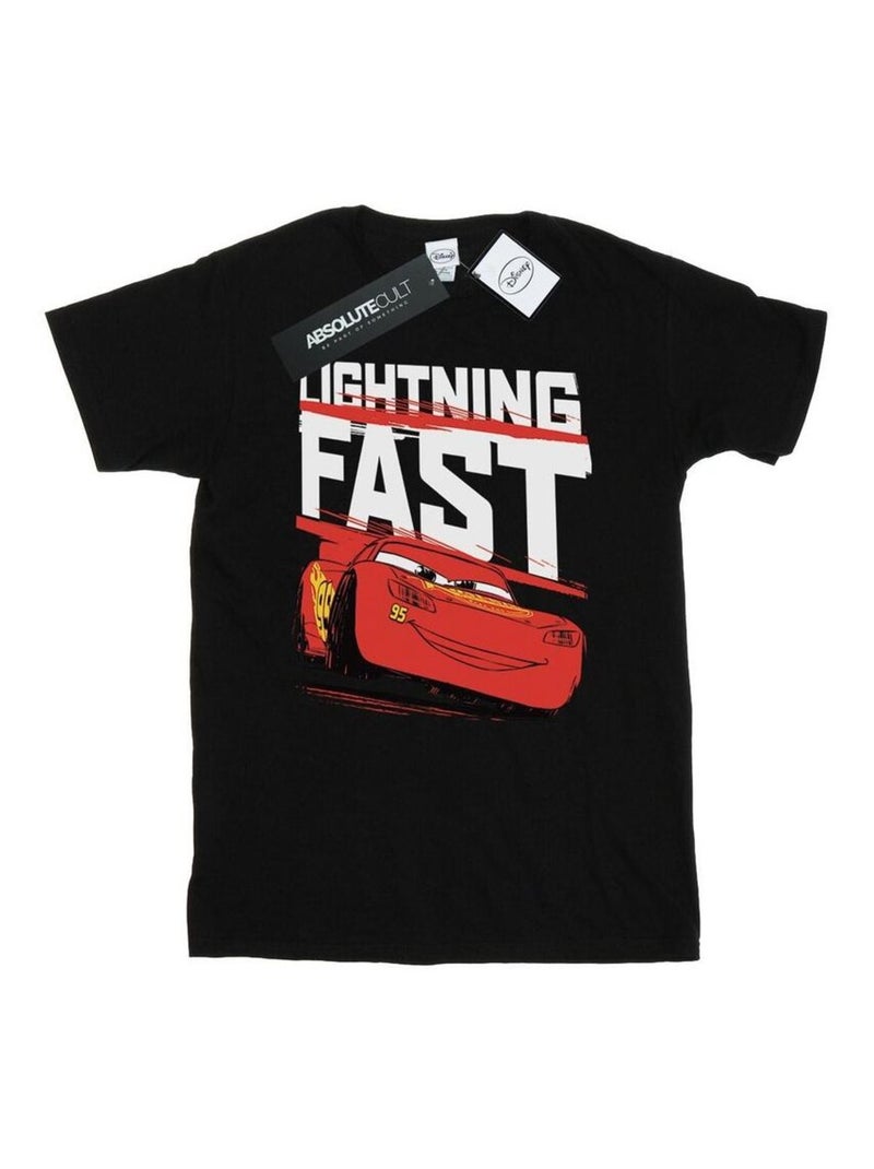 Disney - T-shirt Voitures LIGHTNING FAST Noir - Kiabi
