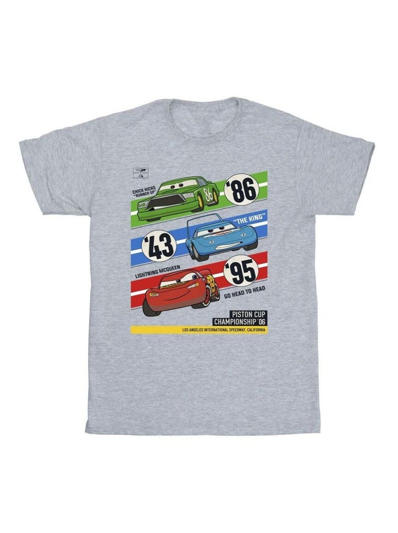 Disney - T-shirt Voitures PISTON CUP CHAMPIONS Gris chiné - Kiabi