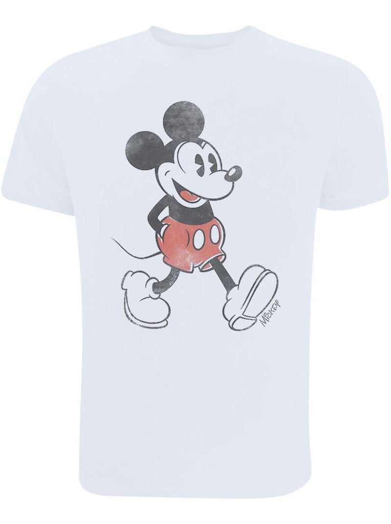 Disney - T-shirt WALKING (Mickey Mouse) Blanc - Kiabi