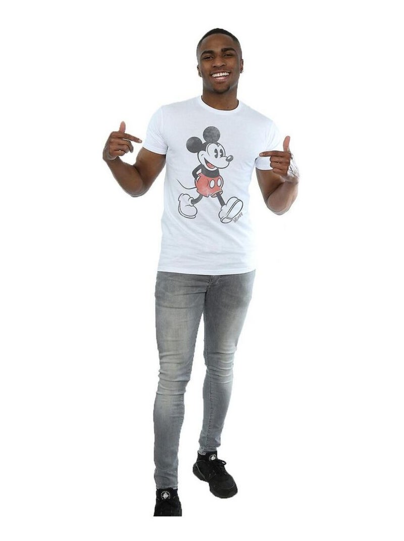 Disney - T-shirt WALKING (Mickey Mouse) Blanc - Kiabi