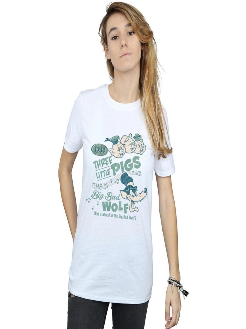 Disney - T-shirt WHO'S AFRAID OF THE BIG BAD WOLF Blanc - Kiabi