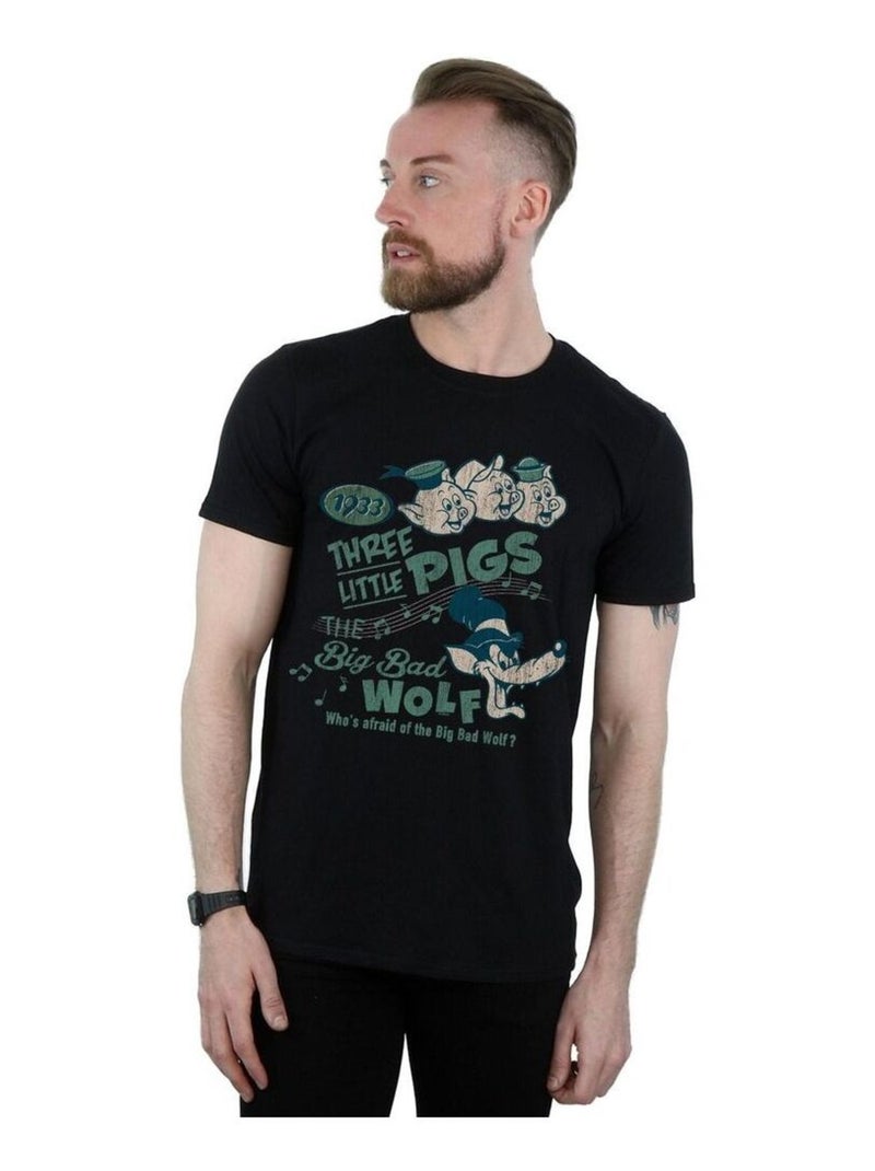 Disney - T-shirt WHO'S AFRAID OF THE BIG BAD WOLF Noir - Kiabi