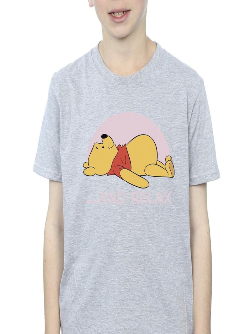 Disney - T-shirt WINNIE THE POOH Gris chiné - Kiabi