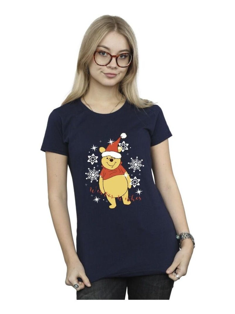 Disney - T-shirt WINTER WISHES Bleu marine - Kiabi