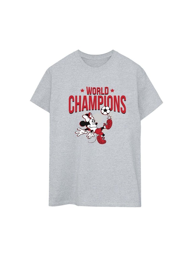 Disney - T-shirt WORLD CHAMPIONS Gris chiné - Kiabi