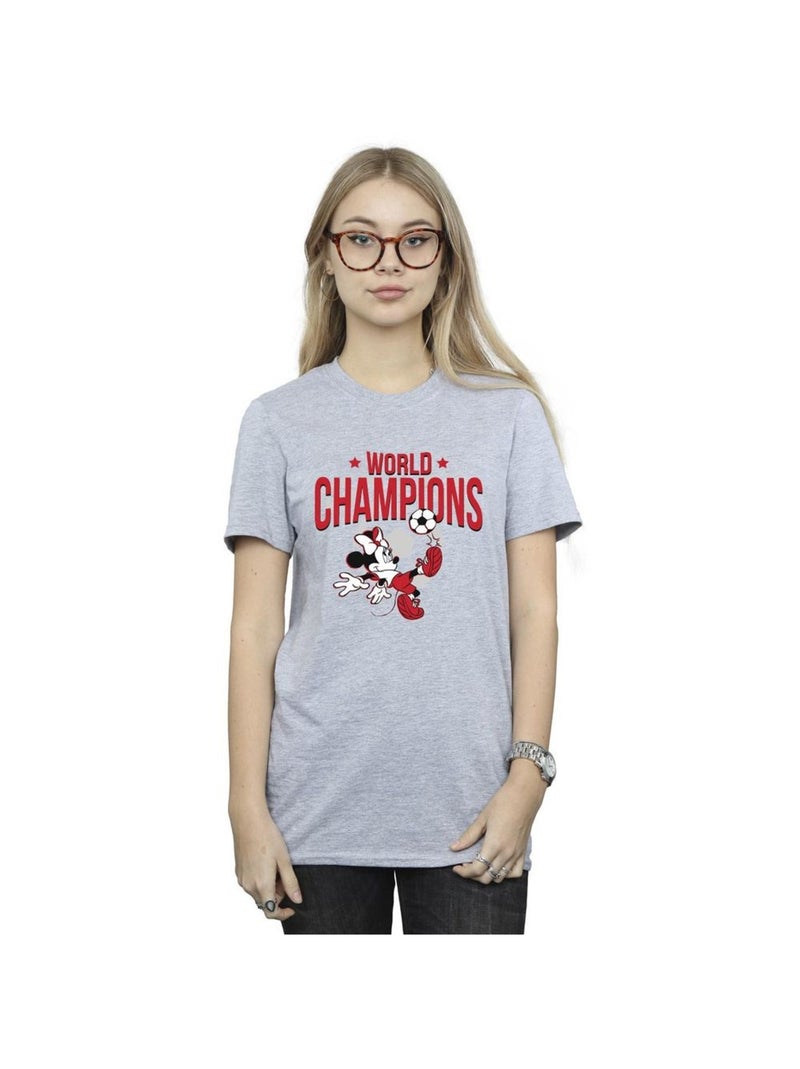 Disney - T-shirt WORLD CHAMPIONS Gris chiné - Kiabi