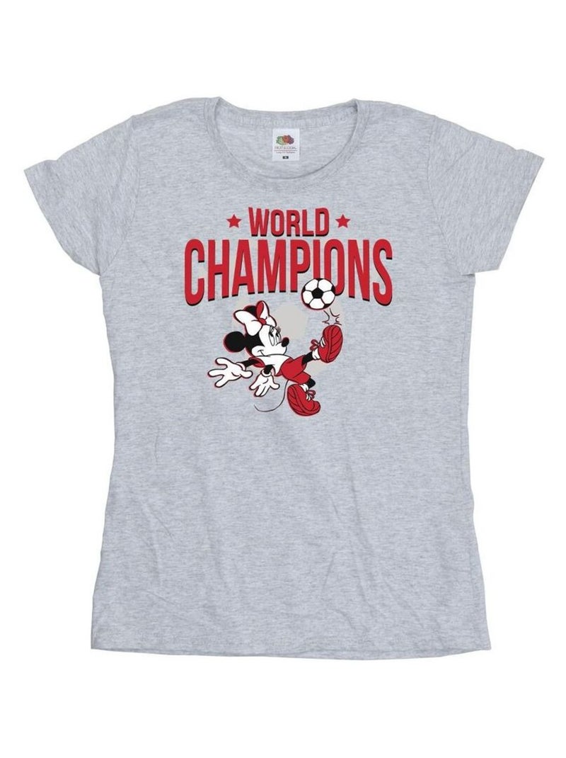 Disney - T-shirt WORLD CHAMPIONS Gris chiné - Kiabi