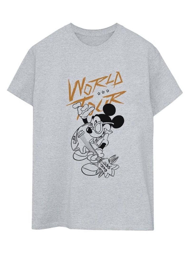 Disney - T-shirt WORLD TOUR Gris chiné - Kiabi