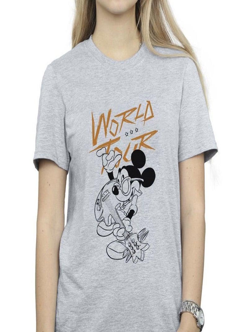 Disney - T-shirt WORLD TOUR Gris chiné - Kiabi