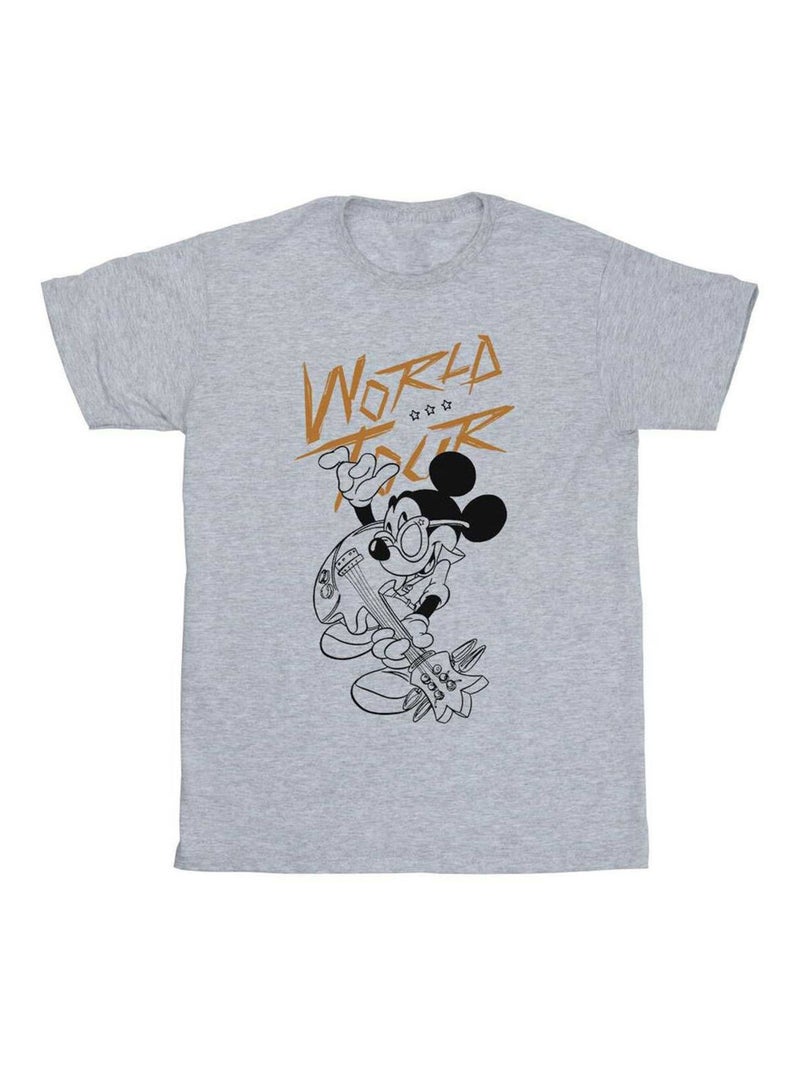Disney - T-shirt WORLD TOUR Gris chiné - Kiabi