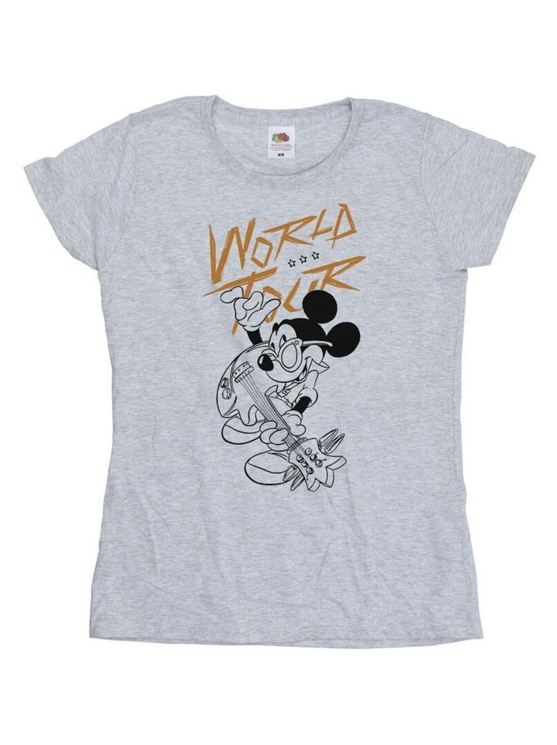 Disney - T-shirt WORLD TOUR Gris chiné - Kiabi