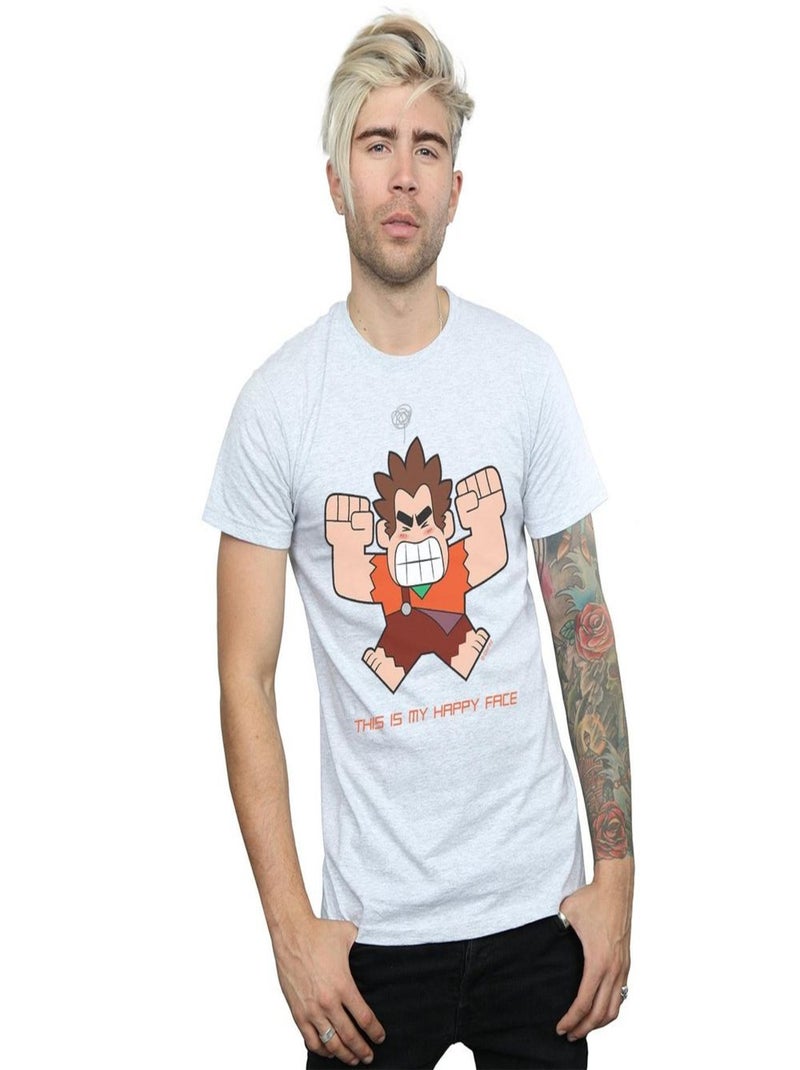 Disney - T-shirt WRECK Ça RALPH Gris chiné - Kiabi