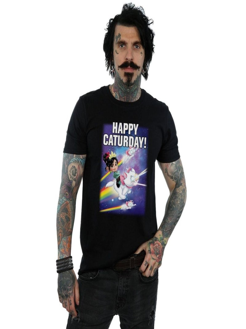 Disney - T-shirt WRECK Ça RALPH HAPPY CATURDAY Noir - Kiabi