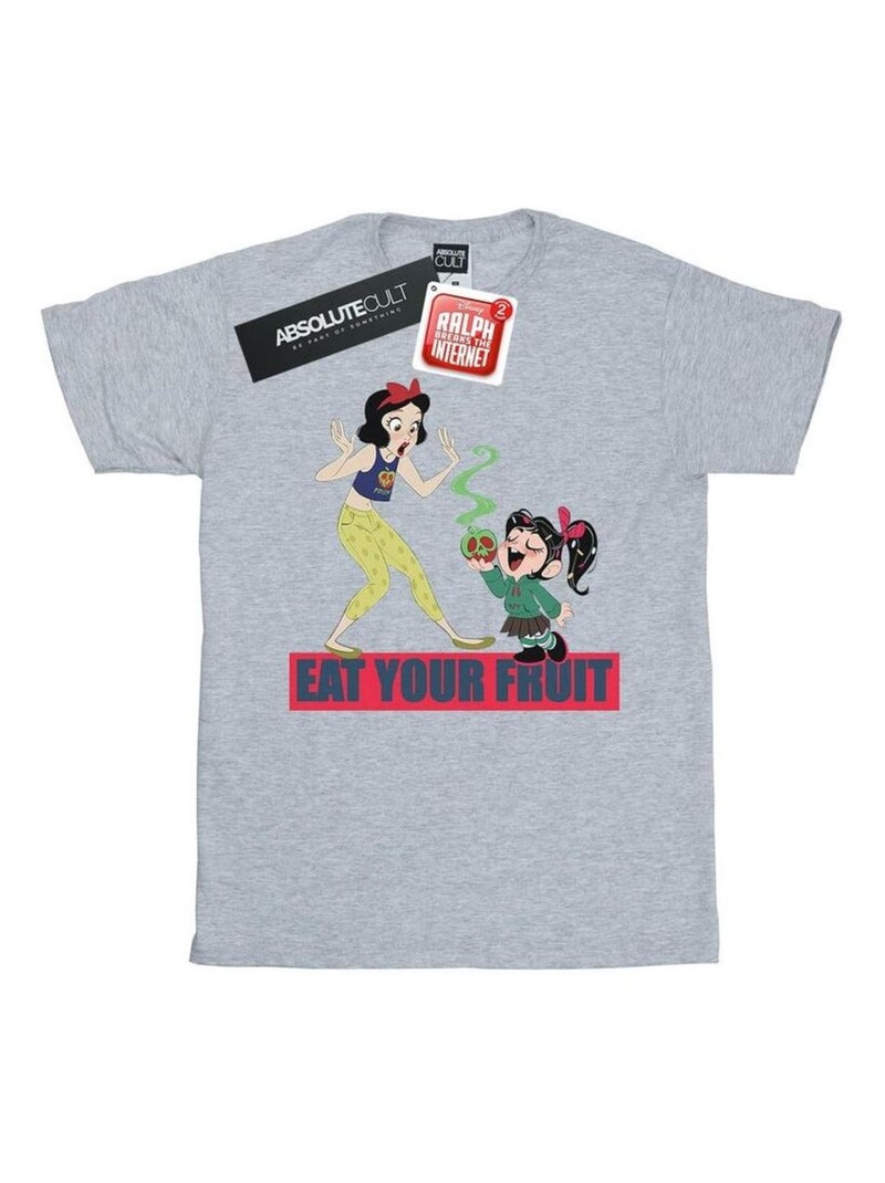 Disney - T-shirt WRECK IT RALPH EAT YOUR FRUIT Gris chiné - Kiabi