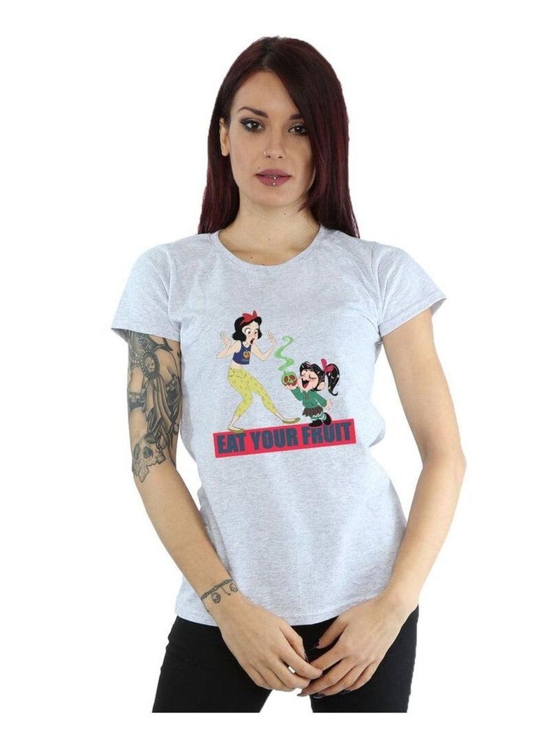 Disney - T-shirt WRECK IT RALPH EAT YOUR FRUIT Gris chiné - Kiabi