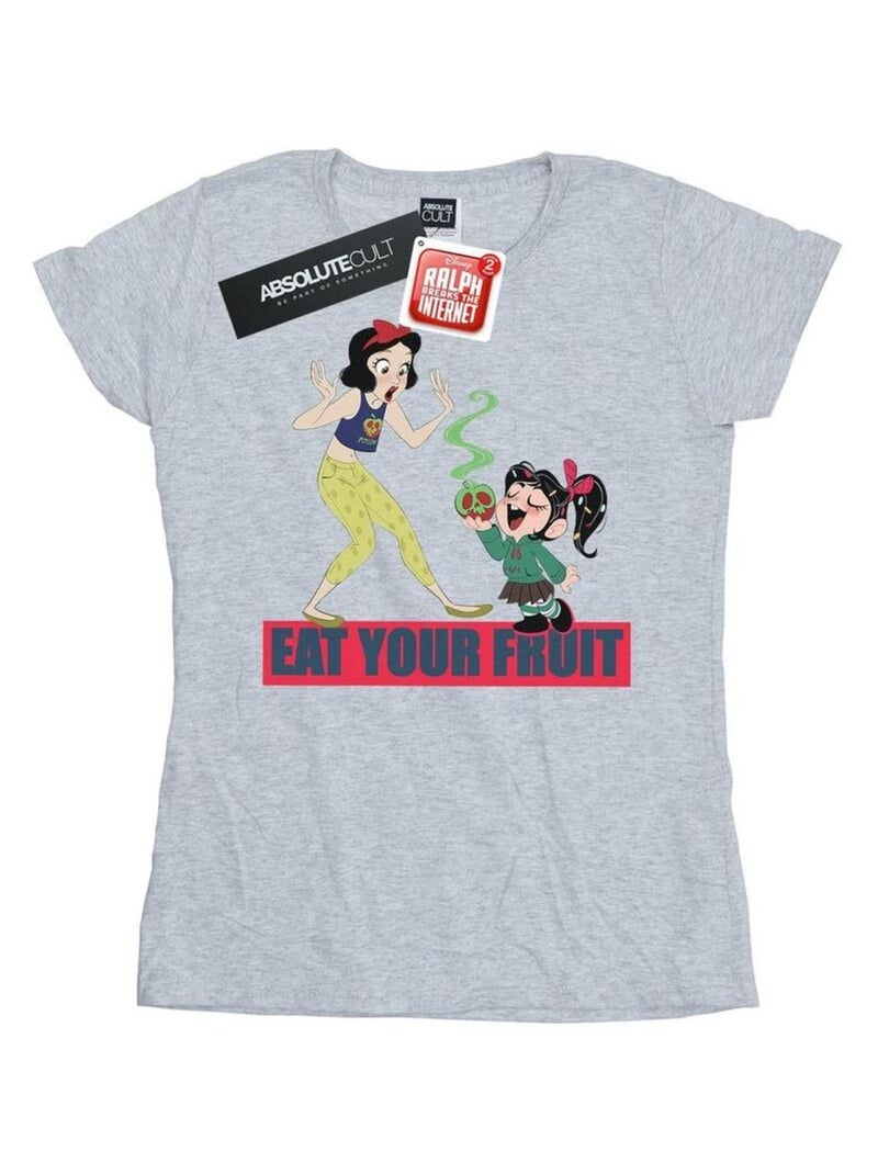 Disney - T-shirt WRECK IT RALPH EAT YOUR FRUIT Gris chiné - Kiabi