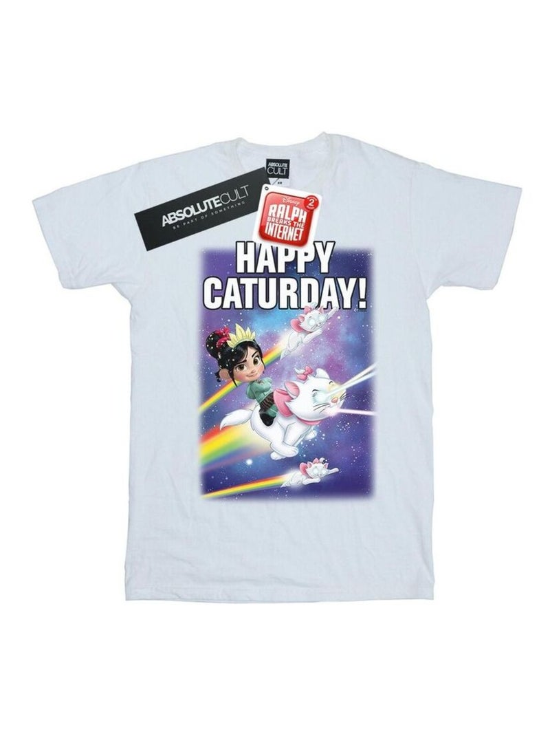 Disney - T-shirt WRECK IT RALPH HAPPY CATURDAY Blanc - Kiabi