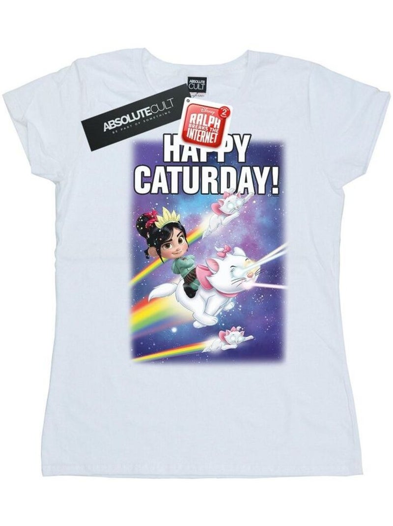 Disney - T-shirt WRECK IT RALPH HAPPY CATURDAY Blanc - Kiabi
