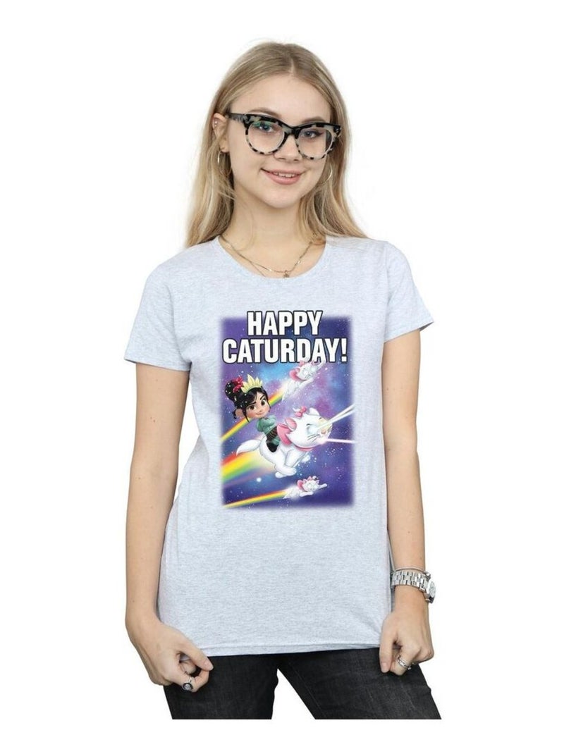 Disney - T-shirt WRECK IT RALPH HAPPY CATURDAY Gris chiné - Kiabi