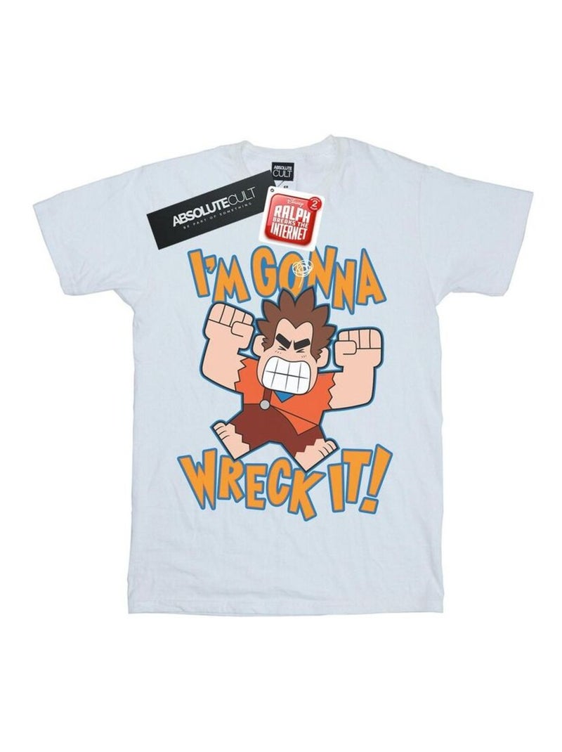 Disney - T-shirt WRECK IT RALPH I'M GONNA WRECK IT Blanc - Kiabi