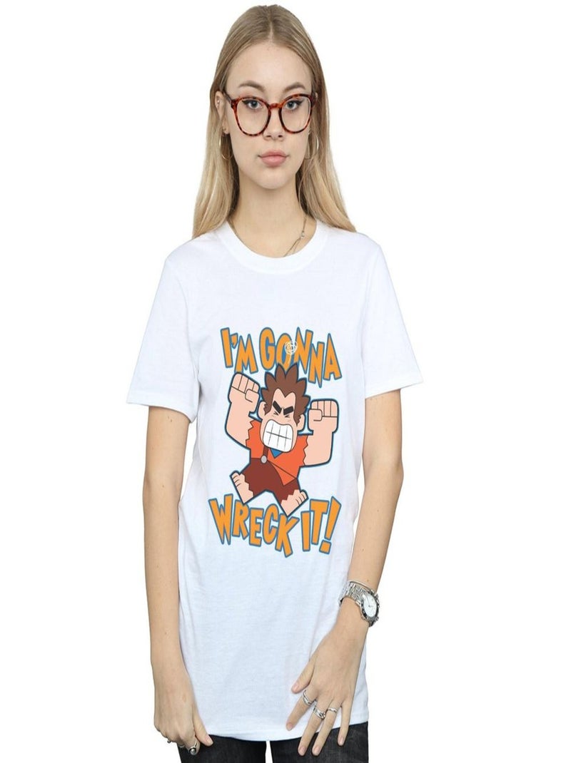 Disney - T-shirt WRECK IT RALPH I'M GONNA WRECK IT Blanc - Kiabi