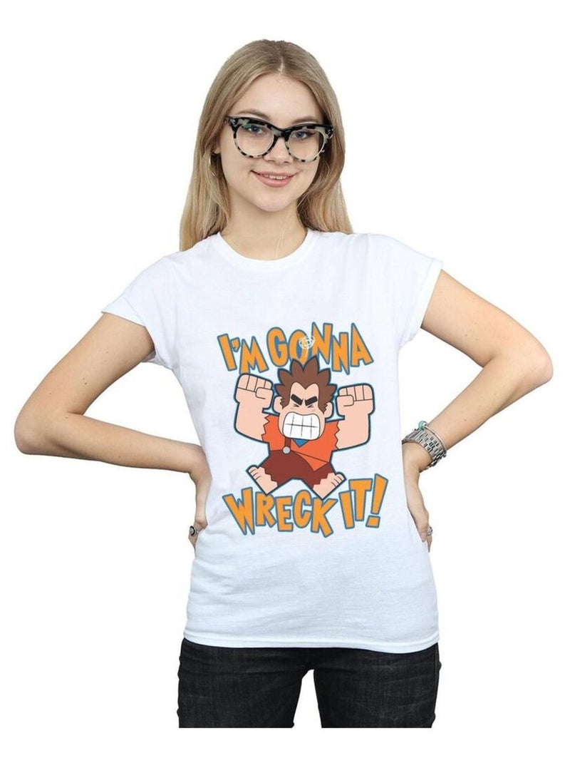 Disney - T-shirt WRECK IT RALPH I'M GONNA WRECK IT Blanc - Kiabi