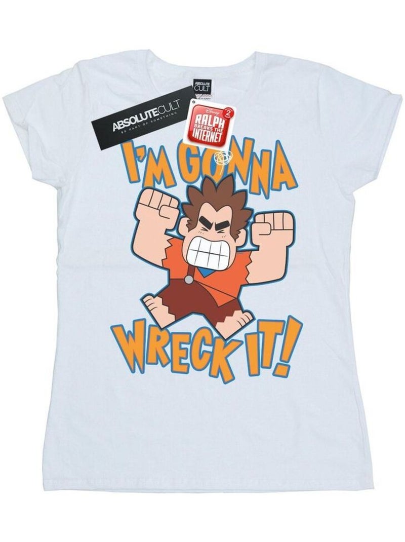 Disney - T-shirt WRECK IT RALPH I'M GONNA WRECK IT Blanc - Kiabi
