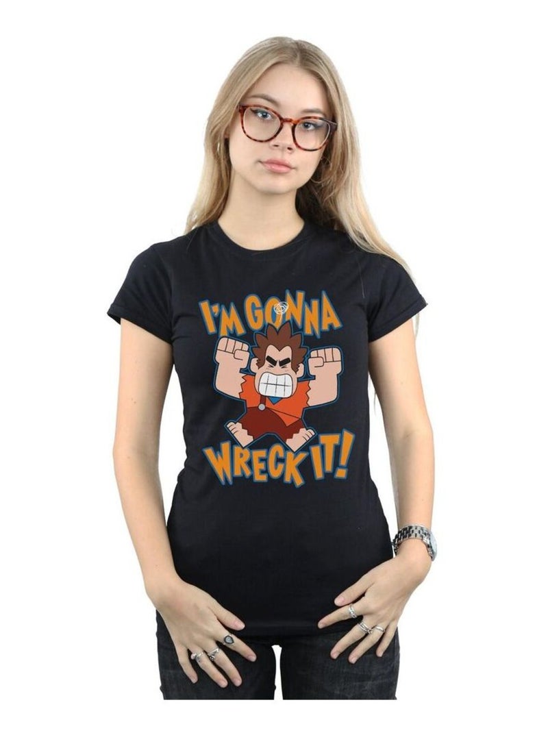 Disney - T-shirt WRECK IT RALPH I'M GONNA WRECK IT Noir - Kiabi