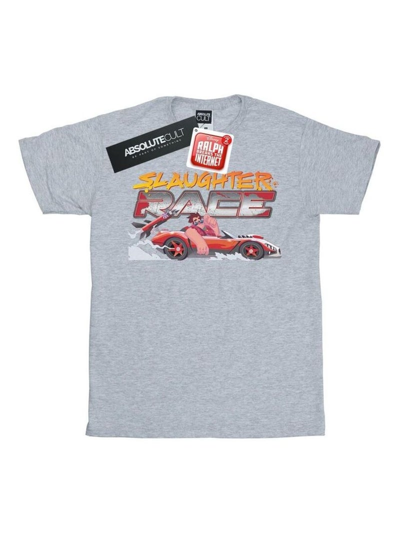 Disney - T-shirt WRECK IT RALPH SLAUGHTER Gris chiné - Kiabi