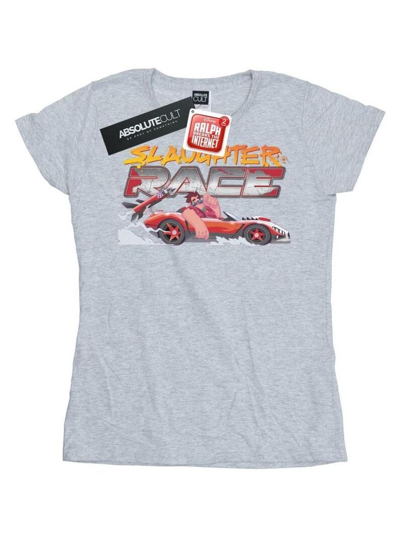 Disney - T-shirt WRECK IT RALPH SLAUGHTER Gris chiné - Kiabi