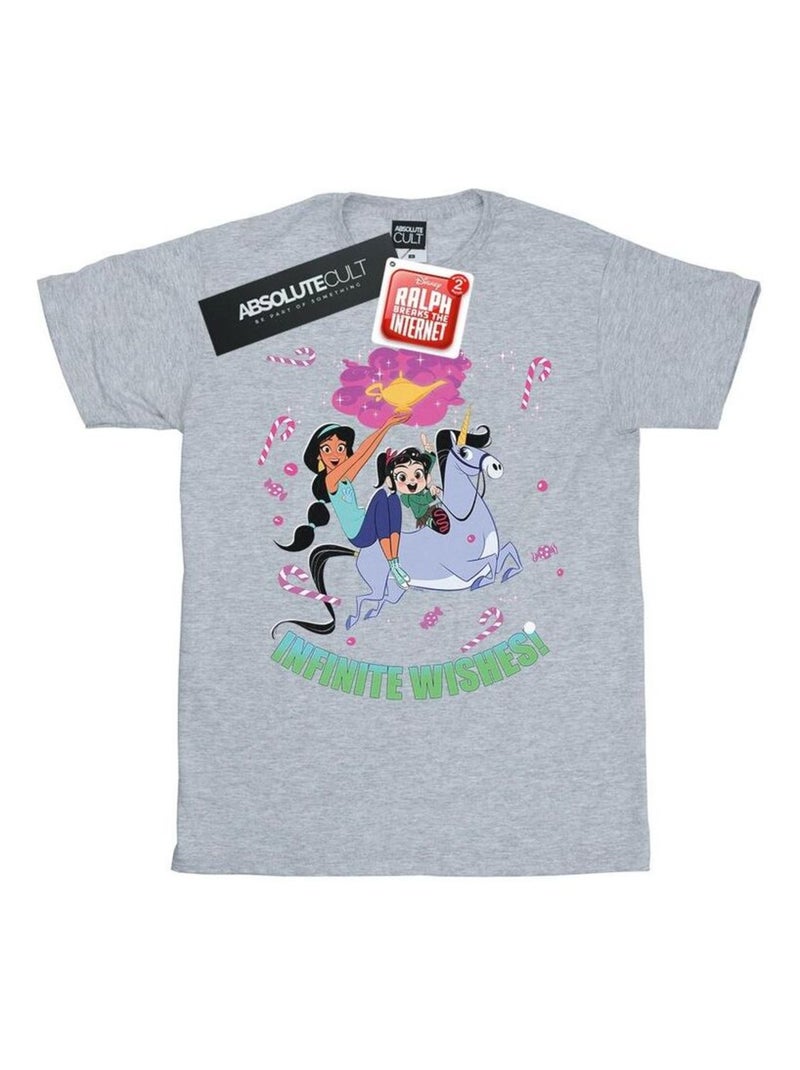 Disney - T-shirt WRECK IT RALPHAND VANELLOPE Gris chiné - Kiabi