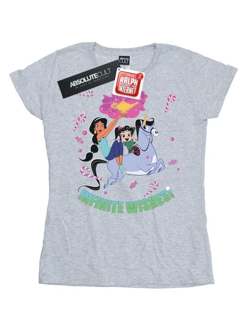 Disney - T-shirt WRECK IT RALPHAND VANELLOPE Gris chiné - Kiabi