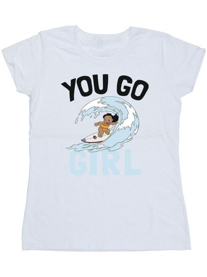 Disney - T-shirt YOU GO GIRL Blanc - Kiabi