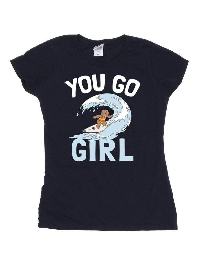 Disney - T-shirt YOU GO GIRL Bleu marine - Kiabi