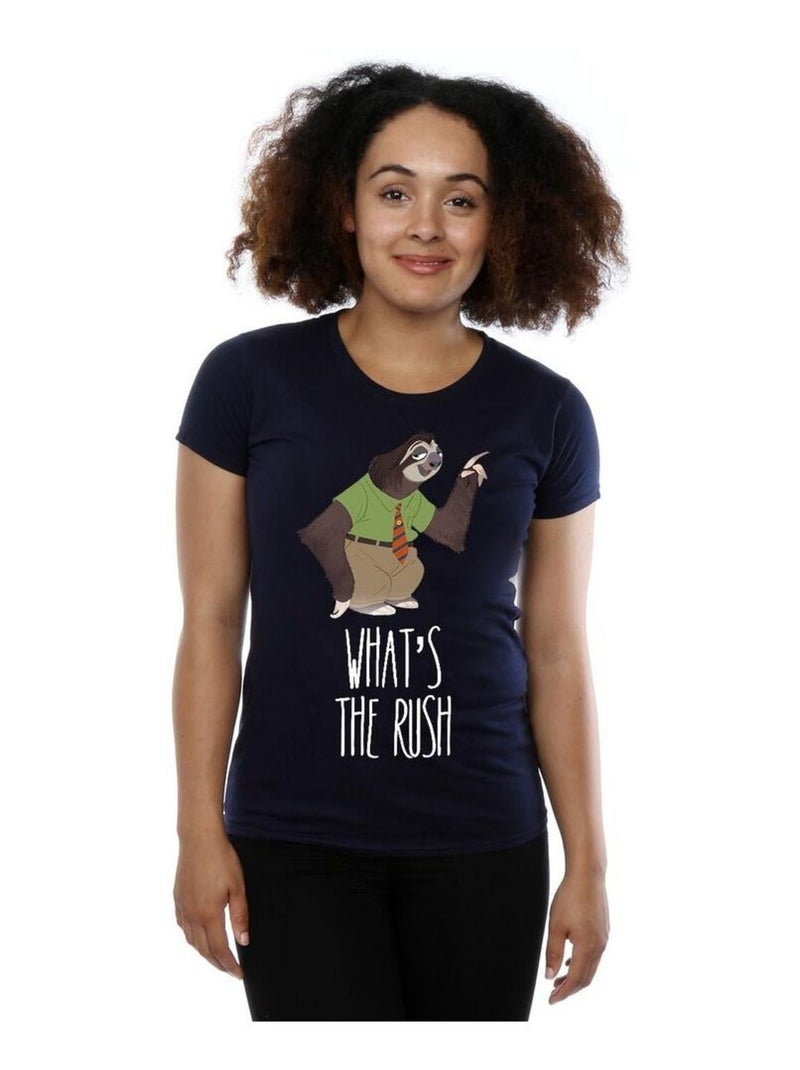Disney - T-shirt ZOOTROPOLIS WHAT'S THE RUSH Bleu marine - Kiabi