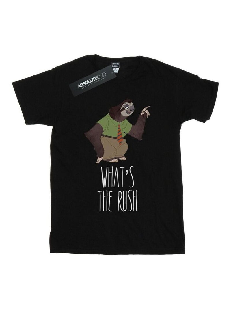 Disney - T-shirt ZOOTROPOLIS WHAT'S THE RUSH Noir - Kiabi