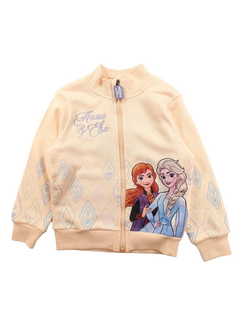 Disney - Veste fille imprimé La Reine Des Neiges en coton Rose clair - Kiabi