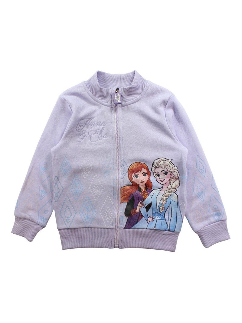 Disney - Veste fille imprimé La Reine Des Neiges en coton Violet - Kiabi