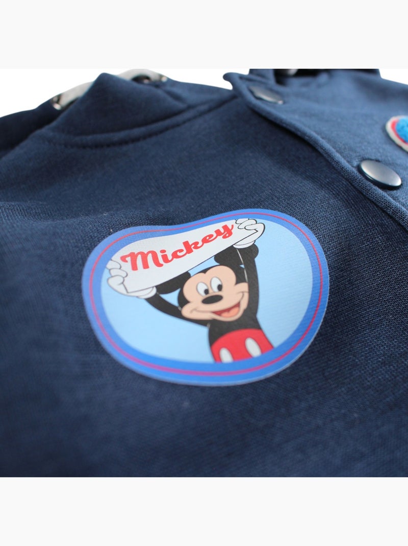 Disney - veste teddy à capuche boutonnée imprimée, manches longues Bleu marine - Kiabi